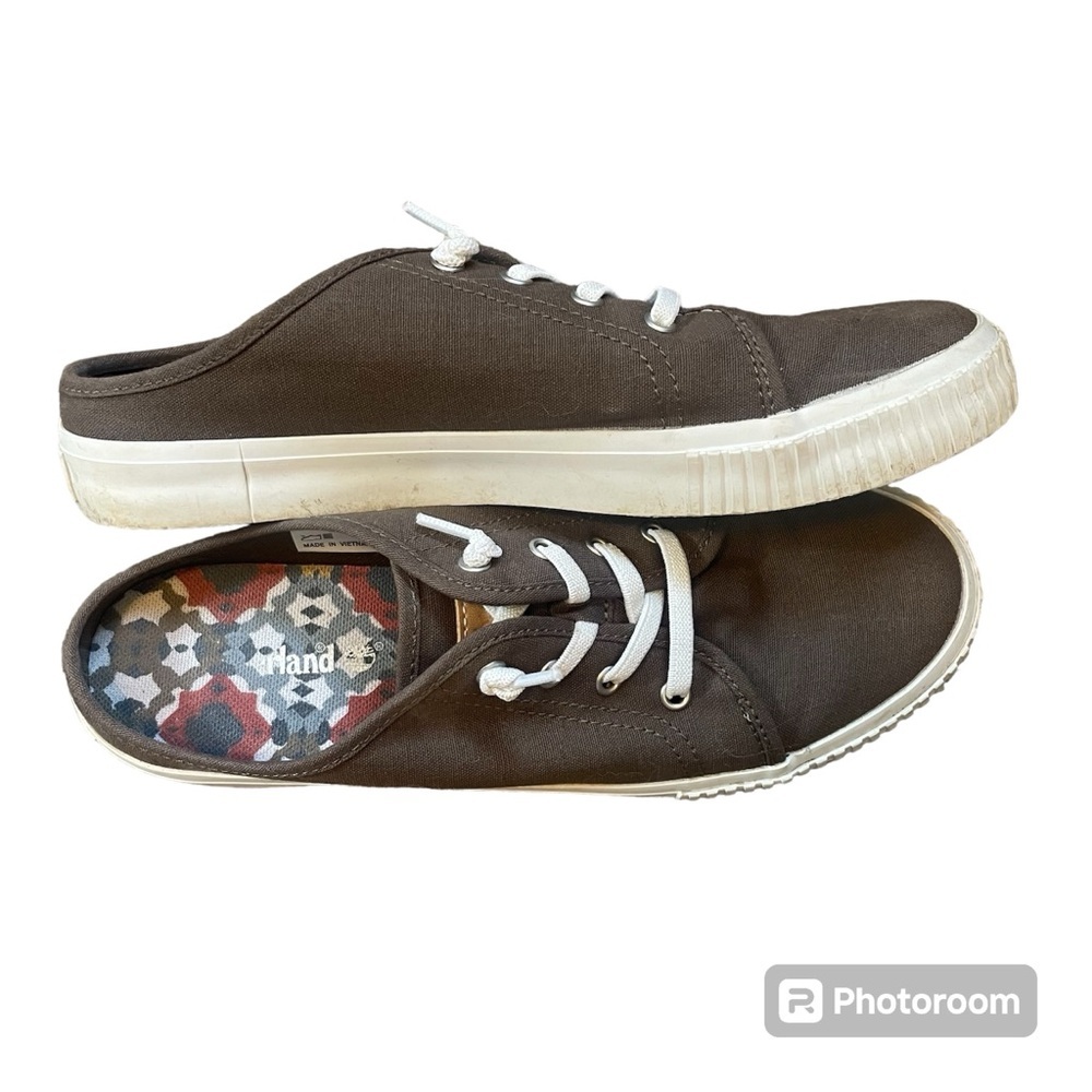 Timberland Slip On Brown Canvas Sneakers Size 8